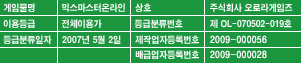 게임 정보